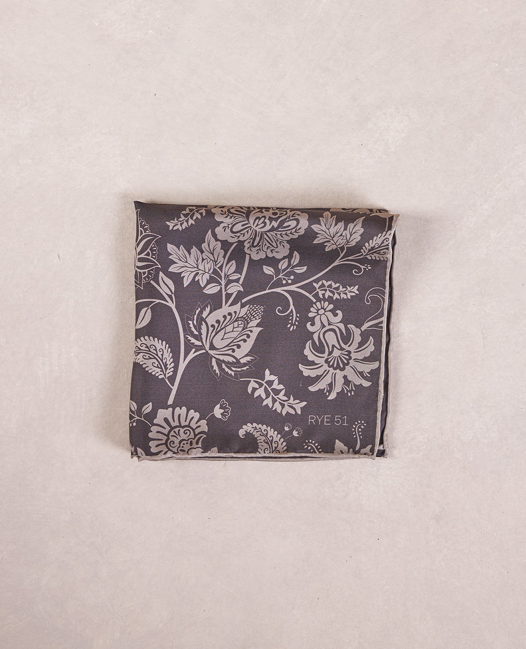 The Silk Pocket Square - Double Face - 100% Silk Pocket Square - Chocolate Solid / Floral